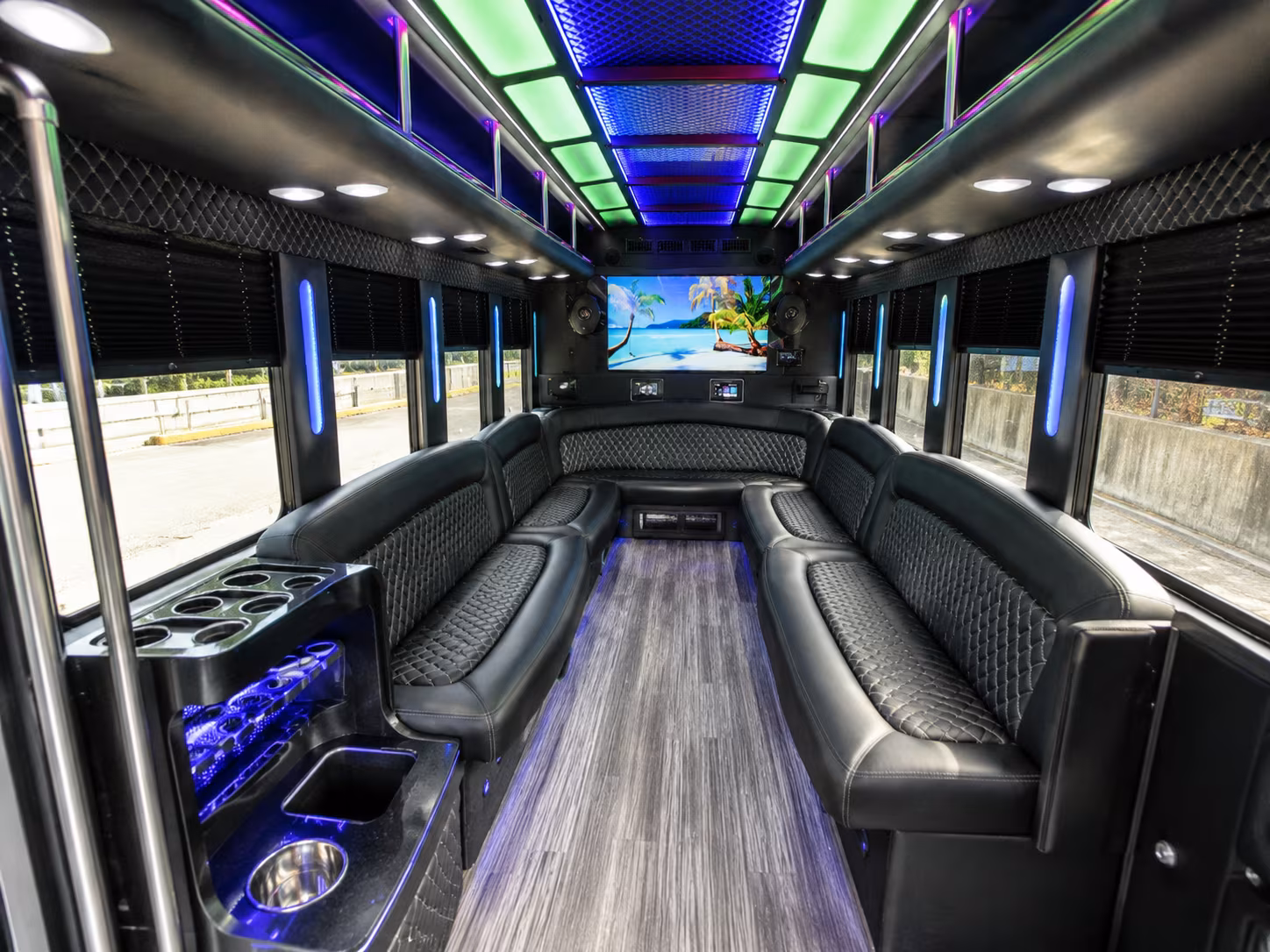 altamonte springs 18 passenger party bus inside