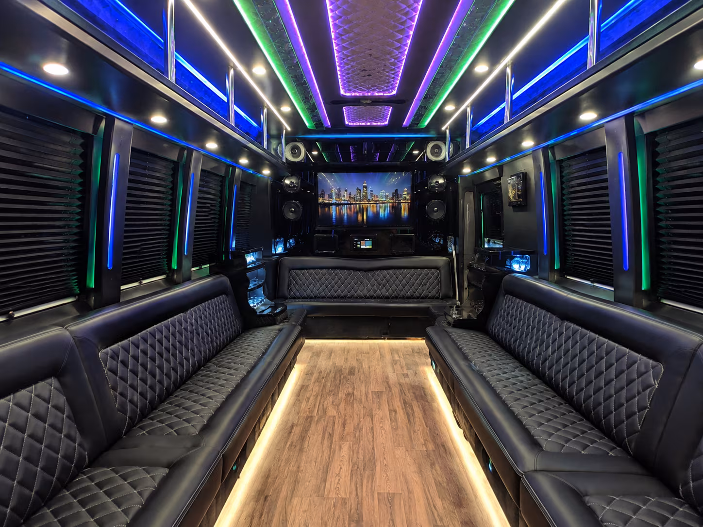 altamonte springs 25 passenger party bus interior