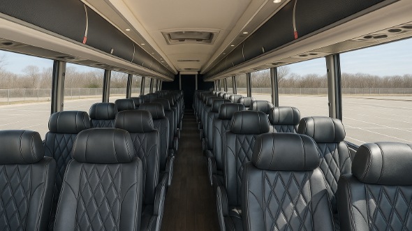 Interior of Charter Bus Company Pine Hills's 50 Passenger Charter Bus in Pine Hills