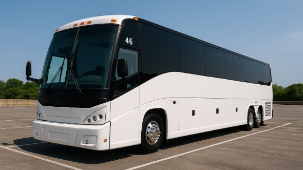 Exterior of Charter Bus Company Altamonte Springs's 54 Passenger Charter Bus in Altamonte Springs