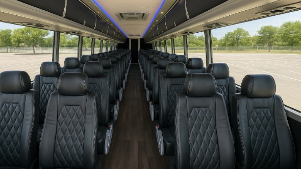 Interior of Charter Bus Company Altamonte Springs's 54 Passenger Charter Bus in Altamonte Springs