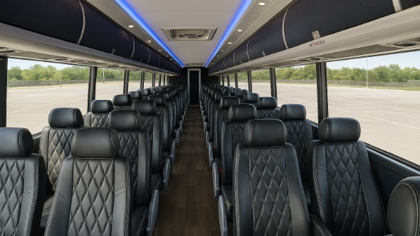 Interior of Charter Bus Company Altamonte Springs's 55 Passenger Charter Bus in Altamonte Springs