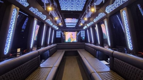Interior of Charter Bus Company Altamonte Springs's Party Bus in Altamonte Springs